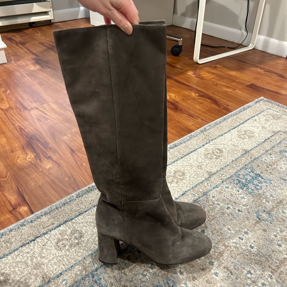 Knee-High Suede Boots Ann Taylor